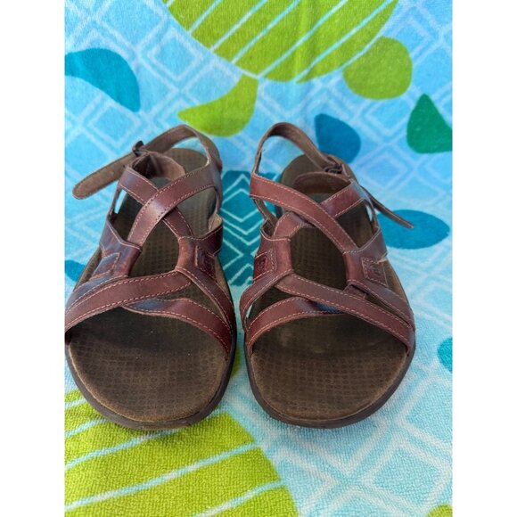 Merrell Agave Slingback Sandals Brown Leather Adjustable Straps Size 8 - Picture 1 of 10